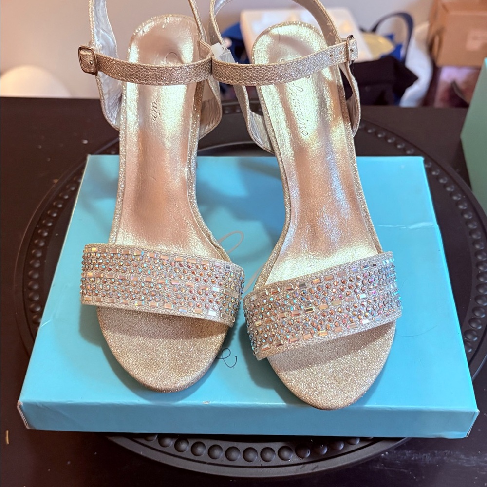 Lorraine Glittering Silver Strappy Heels - Picture 5 of 8